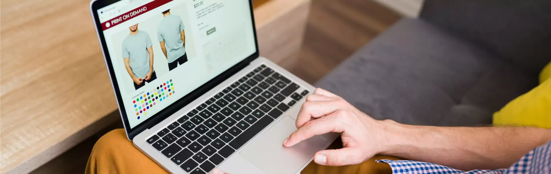 A person exploring ecommerce site on laptop