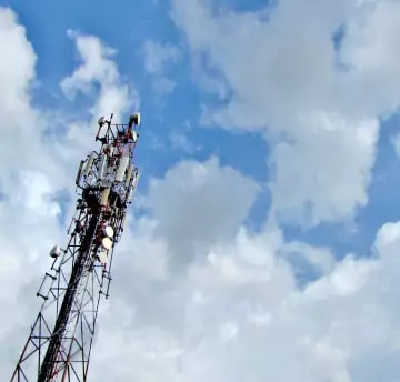 Mobile tower and clouds