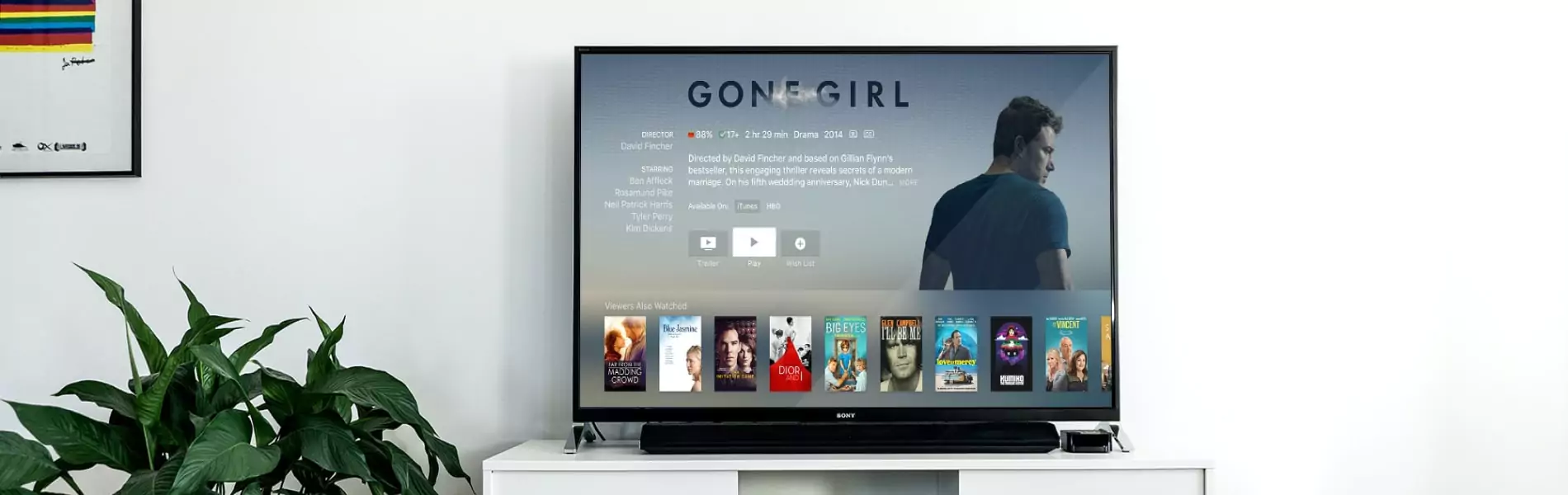 Tv screen with OTT Media channels