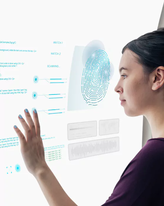 A women working on AI model