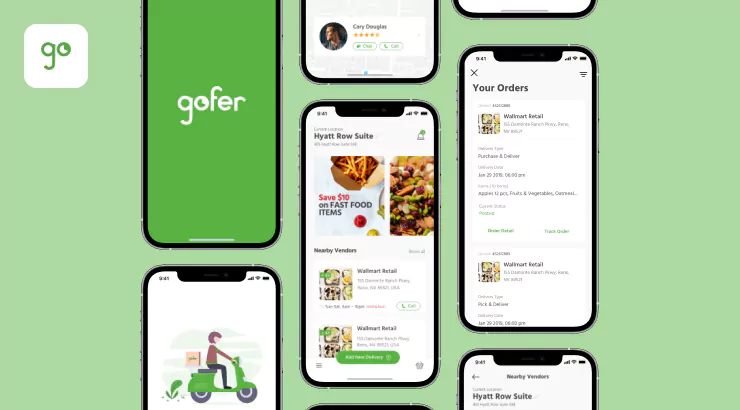 Case study of Gofer online grocery store app design and development by indianic