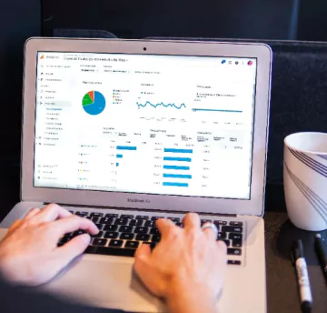 Analytics data showing in laptop screen